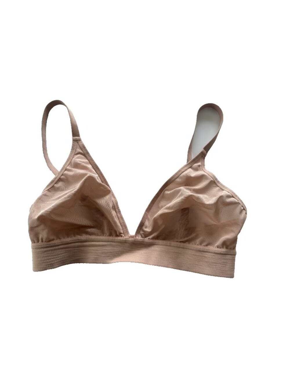 Negative Womens Size 2  Size 2 32-34 BC Cup Sieve Triangle Bra in Buff